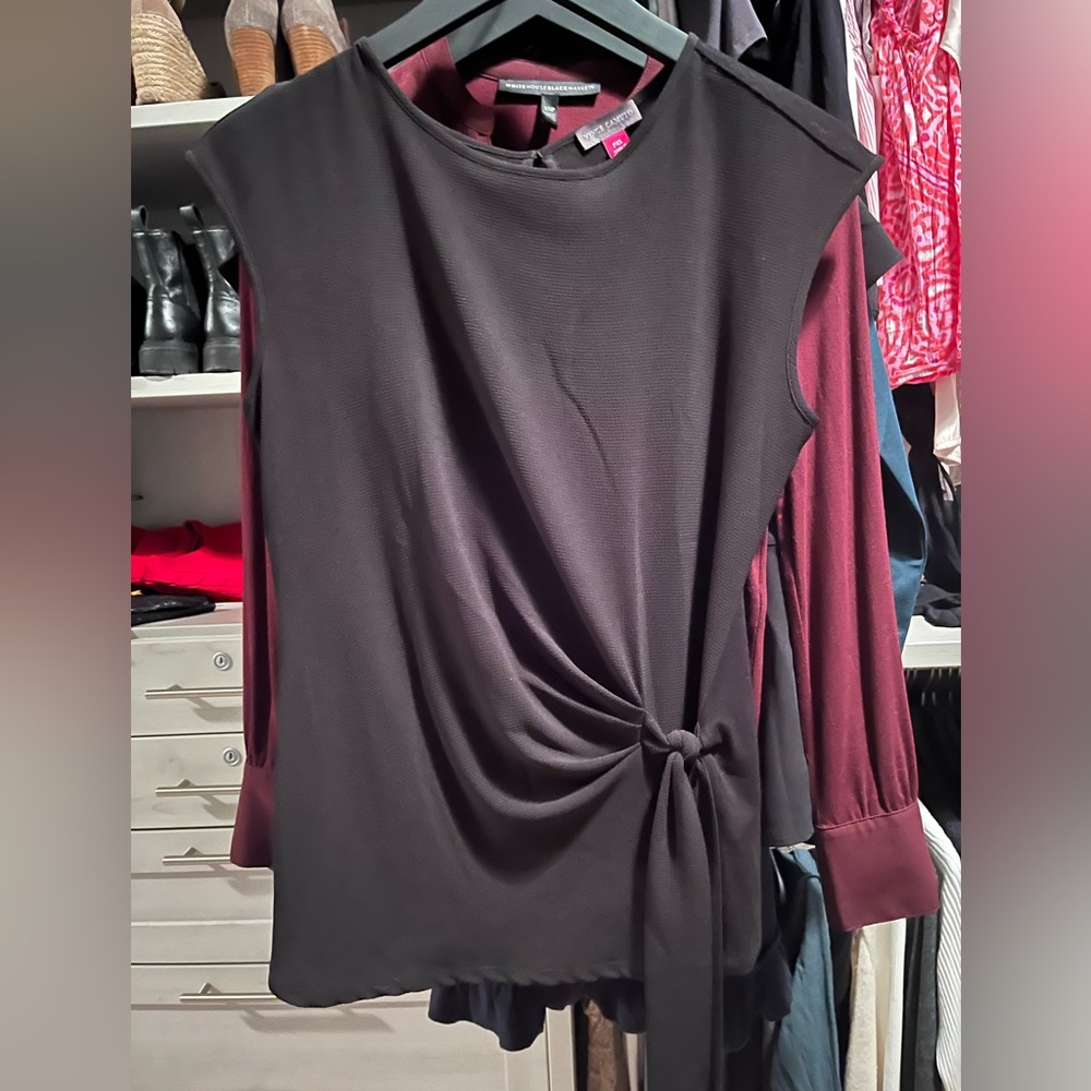 Vince Camuto Sleeveless gathered tie  top